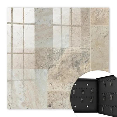 Produktbild von Metall Schlüsselkasten 30 x 30 cm - schwarzer Schlüsselschrank zur Wandmontage - wandhängende Schlüsselbox mit Tür - rechts öffnend - Schlüsselaufbewahrung für Flur - Büro - Arbeitszimmer - Werkstatt - Garage - Marmorfliesen