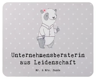 Produktbild von Mr. & Mrs. Panda Mouse Pad Unternehmensberaterin Leidenschaft - Grau Pastell - Geschenk, mausteppich, mauspad laptop, pc mausunterlage, Mousepad