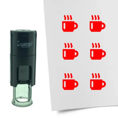Produktbild von CombiCraft Selbstfärbender Stempel 'Kaffeetasse' in der Farbe Rot, Ø10mm
