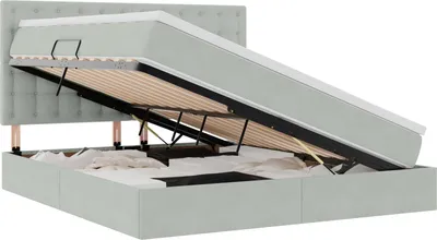 Zdjęcie produktu dla Łóżko z miejscem na przechowywanie i materacem 160 x 200 cm