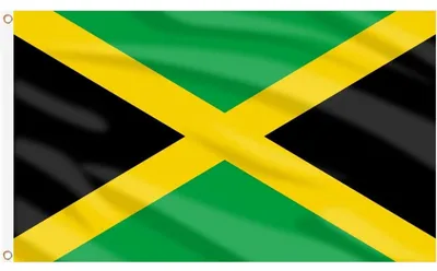 Productafbeelding van Jamaicaanse vlag, 150 x 90 cm, 4 stuks, heldere kleuren, met koperen oogjes