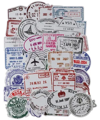 100 Vintage Reiseaufkleber, Passstempel Sticker, dekorativ, DIY
