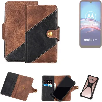 Produktbild von K-S-Trade Handyhülle Schutzhülle Bookstyle Case kompatibel mit Motorola E6s Klapphülle Cover Hülle Schutztasche 1x