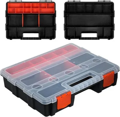 Produktbild von Schrauben- und Werkzeugbox - 22 Fach - Metallisch - Werkzeug-Organizer