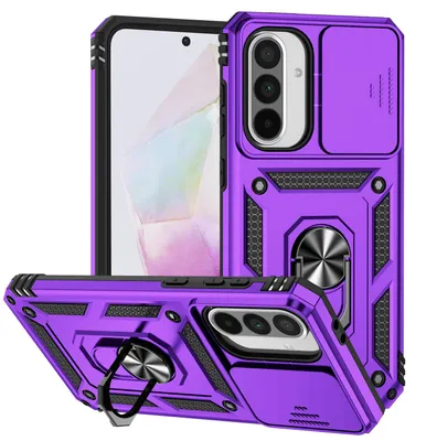 Obrázek produktu pro Pouzdro pro Samsung Galaxy A56 / A36 dvouvrstvé pouzdro s posuvným krytem kamery a prstencovým stojánkem Fialová