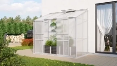 Produktbild von Vitavia Anlehn-Gewächshaus "Styx 3300" aluminium eloxiert 3,3 m² 4 mm HKP