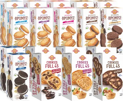 Produktbild von Cookies gefüllte Kekse Probierset 9 verschiedene Sorten mit Creme 3060g aus Griechenland