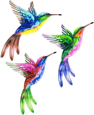 Produktbild von Kolibri Wanddekoration 3 Stücke, Metall, für Innen und Außen
