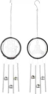 Zdjęcie produktu dla Gilde Klangspiel, "Wellness", Buddhamotiv, Edelstahl, silberfarben, VE 4, 2 Stück wie abgebildet, L. 3 cm, B. 18 cm, H. 75 cm 62182