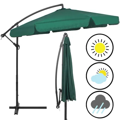 Immagine prodotto di Springos® Premium ombrellone XXL Ø 350 cm a sbalzo con manovella incl. copertura | Ombrellone da giardino girevole impermeabile Protezione solare terrazza giardino