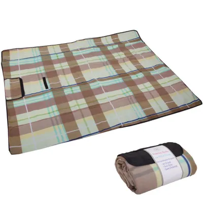 Obrázek produktu pro Pikniková deka plážová deka kostkovaná, rozměry: 130x170cm, barva: béžová