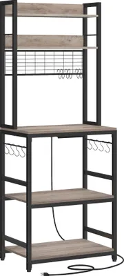 Obrázek produktu pro Kuchyňský regál VASAGLE, stojící regál se zásuvkami, síťovaná police, 14 háčků, 40 x 60 x 170 cm