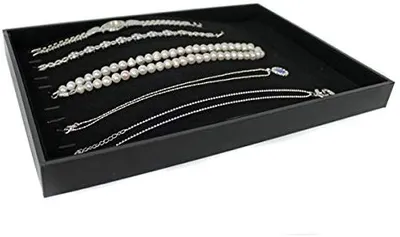Produktbild von Vorlagebrett Schmuckkasten Schmucklade Schmuckdisplay Schaukasten schwarz für lange Ketten Armbänder Halsketten