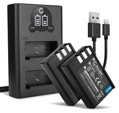Image de CELLONIC 2x Batterie pour Appareil photo Compatible avec Nikon D3000, D5000, D40, EN-EL9 - (1000mAh , 7.4V) + Chargeur Double