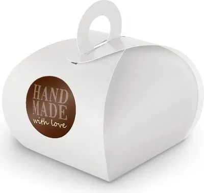 Produktbild von SET HandMADE with Love (Motiv10) 24xGeschenkschachtel mit Griff weiß  + Sticker