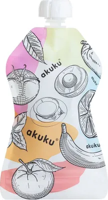 Image de Akuku Sachet à écraser Réutilisable 150ml Sans BPA Lavable au lave-vaisselle