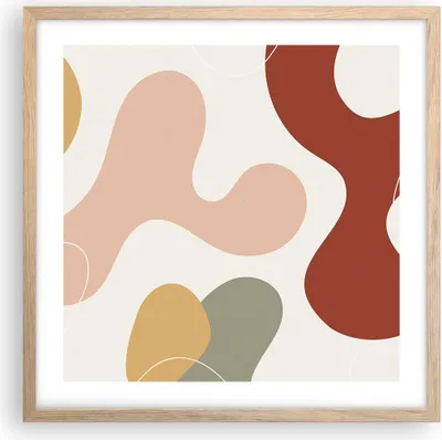 Produktbild von Gerahmtes Poster - Rahmen in heller Eiche - Abstraktion Flecken Modern - 50x50 cm - Wand Bild - Wanddeko - Wandbilder - Kunstposter - Wandposter - Bilderrahmen - Bilder - Kunstdruck - P2NAC50x50-4439