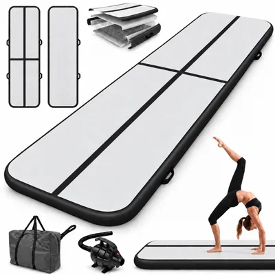 Obrázok produktu pre GYMNASTICKÁ PODLOŽKA AIRTRACK, SKLADACIA, 500x100x10 cm, ČIERNA