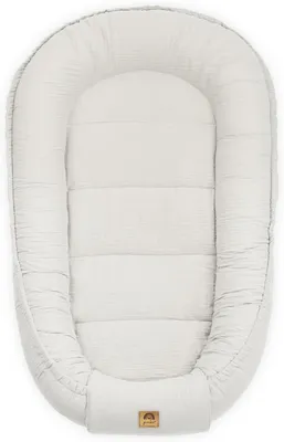 Image de PIMKO Nid pour bébé Nid douillet cocon pour nourrissons et nouveau-nés 60 x 90 cm 100% coton mousseline - Bianco