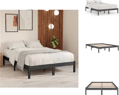 Obrázok produktu pre vidaXL Posteľ z masívu sivá borovica 200x200 cm - Postele a rámy postelí