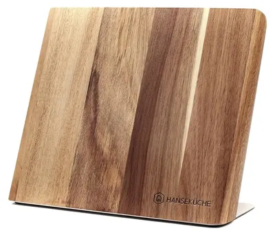 Productafbeelding van Solidchoice - Magnetische Messenset Houder van Acaciahout