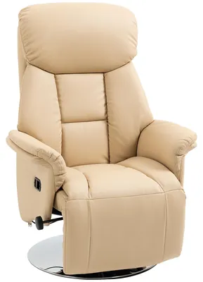 Produktbild von Relaxsessel, Liegefunktion, Lederoptik, Fußstütze, bis 150 kg, 78 x 80 x 109 cm, Beige