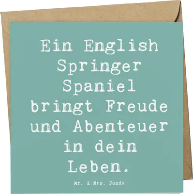 Produktbild von Mr. & Mrs. Panda Grußkarte Spruch English Springer Spaniel Freude - Meeresbrise - Geschenk, Outdoor-Hunde, Glückwunschkarte, fröhlich und liebevoll, doppelkarte