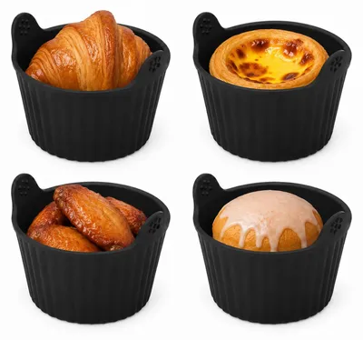 4er-Set Silikonformen für Heißluftfritteuse, antihaftbeschichtet, rund