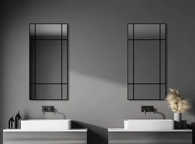 Obrázok produktu pre Moderné nástenné zrkadlo s hliníkovým rámom, rozmer 60 x 120 cm