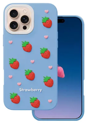 Zdjęcie produktu dla Nakładka Strawberry Do Iphone 16 Pro 6,3" Niebieska