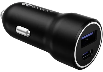 USB-C-Kfz-Ladegerät 12 V, 2 Ports, 20 W PD + 18 W, schwarz
