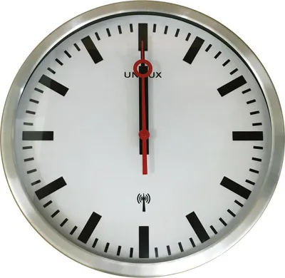 Obrázek produktu pro Unilux 400124567, Zeď, Rádiem řízené hodiny, Kulatý, Šedá, Metalická, Ocel, Sklo