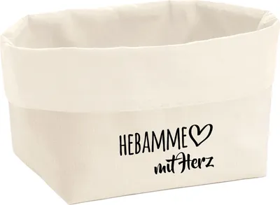 Produktbild von Huuraa Organizer Hebamme mit Herz 3 Liter Medium Canvas Baumwolle Utensilo Geschenkidee