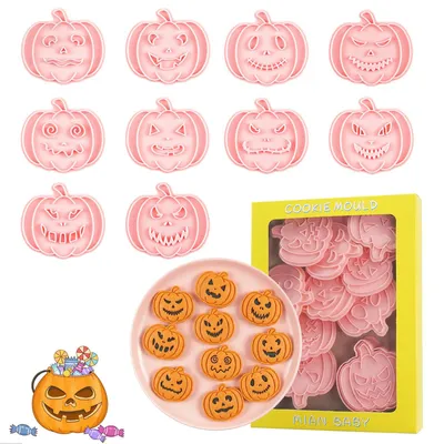 10er-Set Halloween-Keksausstecher, gruselige Motive, 5,3 x 5,8 cm