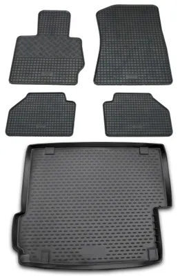 Gummi Kofferraumwanne + Fußmatten Set für BMW X3 F25, Bj. 2010-10/2017, schwarz