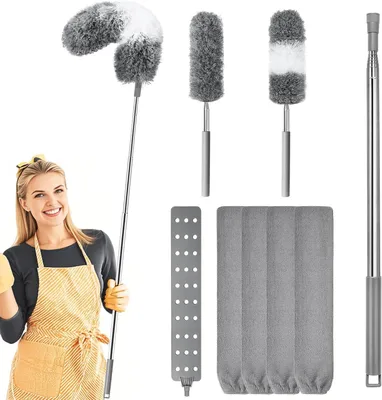 Obrázok produktu pre Teleskopický prachový smeták, umývateľný, dĺžka 253 cm, 8-dielny, určený na dosahovanie vysokých miest