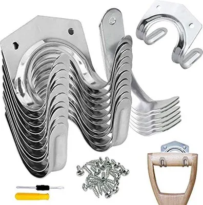 Immagine prodotto di Set porta-utensili, 18 pezzi, ganci, viti, per garage, giardino, 30 viti