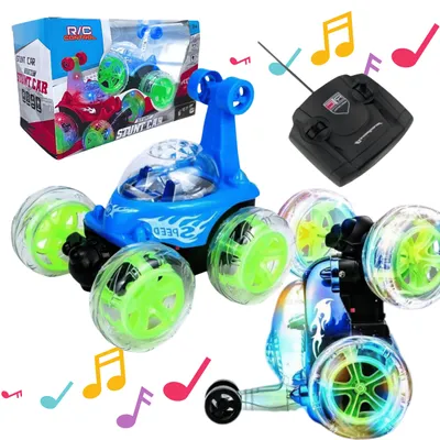 Produktbild von Ferngesteuertes RC Auto 360 blau mit LED Soundeffekten und Drehfunktion