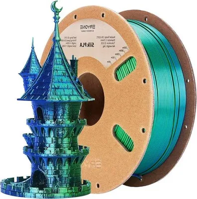 Produktbild von Famanu 3D-Druckerfilament Dual PLA - Seidenblau und Grün, 1 kg, 1,75 mm