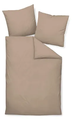 Produktbild von Traumschloss Mako-Satin Bettwäsche uni 155 x 220 cm taupe UNI, unifarben