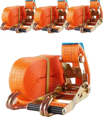 Produktbild von 4x Spanngurt Ratschen Zurrgurt 10m 4t 4000kg 4to ORANGE 2-tlg.