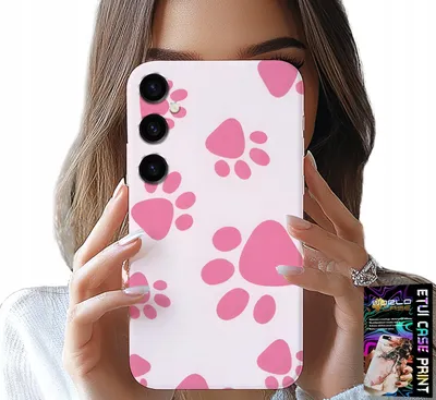 Immagine prodotto di Custodia Per Samsung Galaxy A05S - Zampe Di Cane Rosa, Retro, Custodia