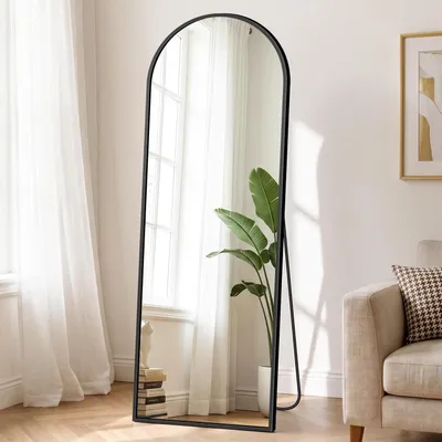 Produktbild von Ganzkörperspiegel 165x50cm Standspiegel Wandspiegel Aluminium Schwarz