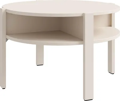 Produktbild von Couchtisch TOBAGO, Hellbraun, Ø 75 cm, Mit Ablagen unter der Tischplatte