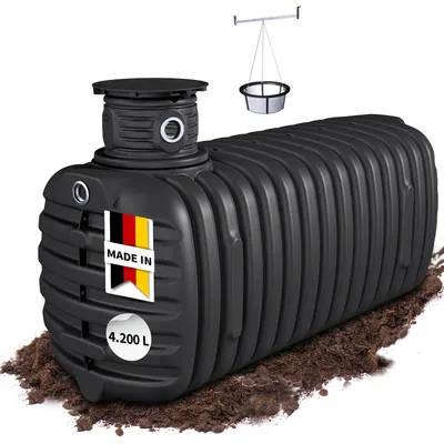 Produktbild von 4rain PRIMUS Erdtank-Set 4200 Liter inkl. Schachtverlängerung, Filterkorb und Traverse