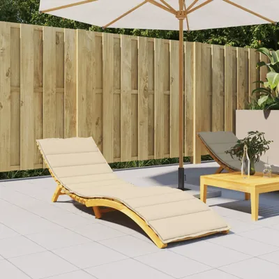 Image de The Living Store Coussin pour bain de soleil Beige 200x60x3 cm Tissu Oxford
