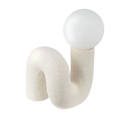 Immagine prodotto di Gilde Tischleuchte, organisch, "Otranto", Keramik, creme, weiß, VE 2, L. 17 cm, B. 18 cm, H. 30 cm 58259 4063387582596