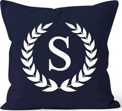Produktbild von Kissen-Bezug mit Initiale Monogramm Buchstabe persönliche Geschenke SpecialMe® navy 40cm x 40cm