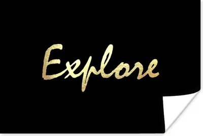 Produktbild von MuchoWow® Poster Zitate - Reisen - Schwarz - Gold 120x80 cm - Bilder