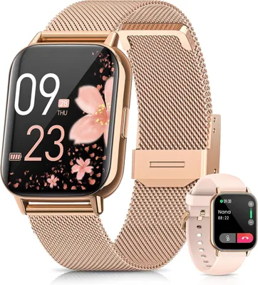 Smartwatch Damen mit Telefonfunktion,1.83"HD Herzfrequenz Schlafmonitor Menstruationszyklus SpO2,IP68 mit 113+ Sportmodi Schrittzähler für iOS Android